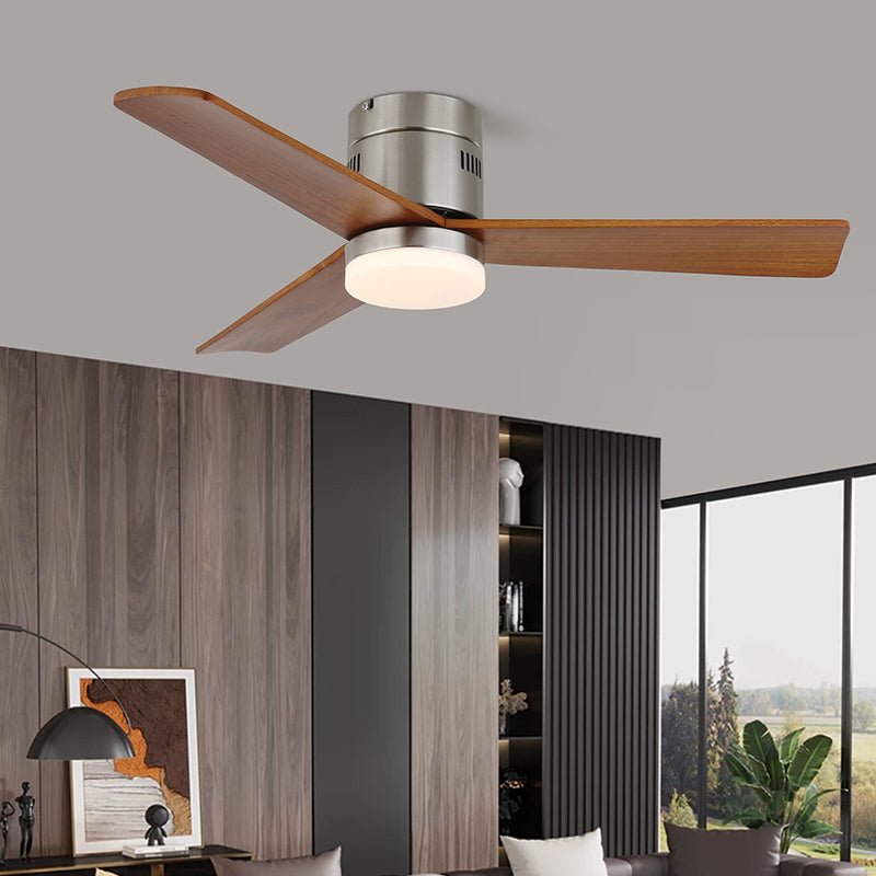 Plafondventilator met Verlichting Moderne Minimalistische Houtlook | Sansoti