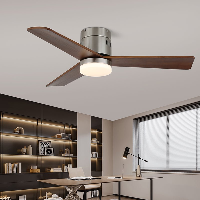 Plafondventilator met Verlichting Moderne Minimalistische Houtlook | Sansoti