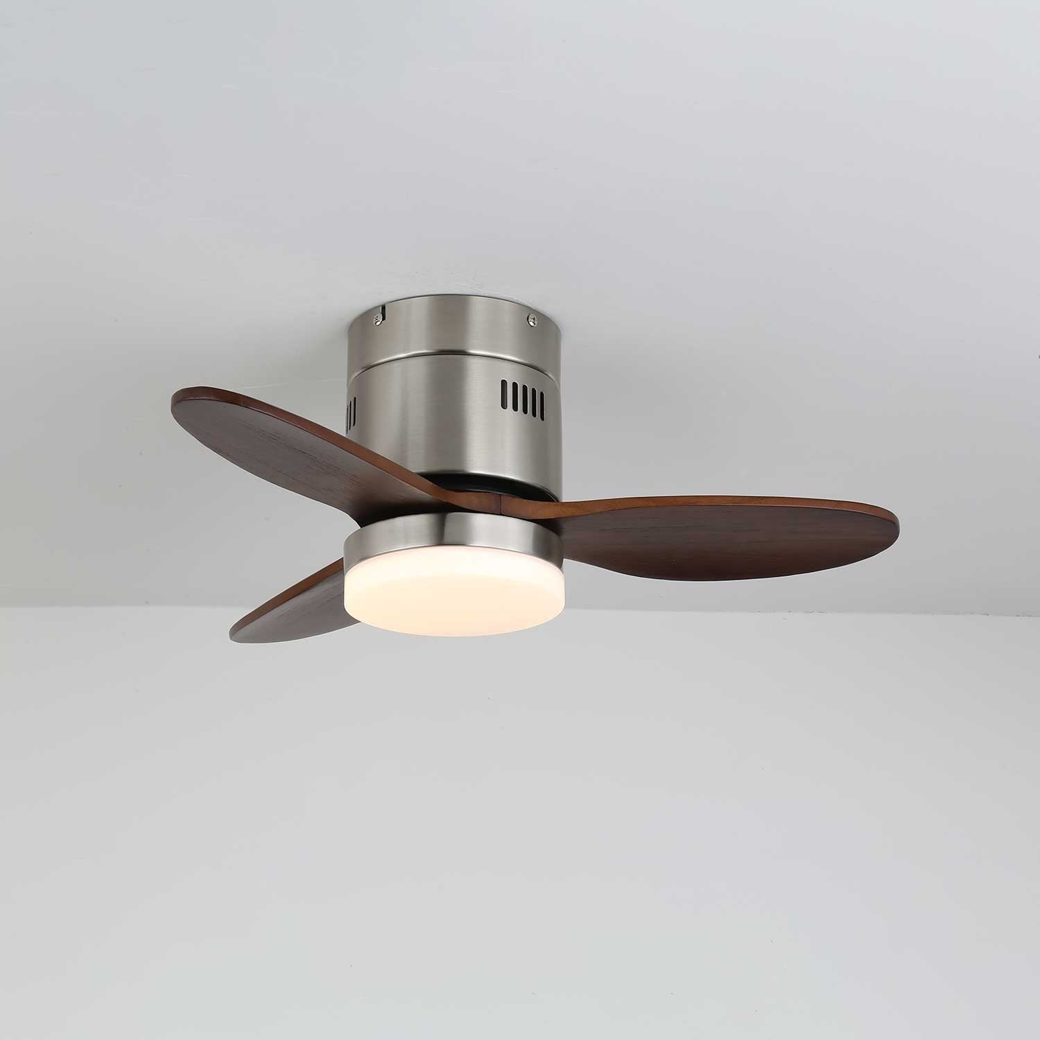 Plafondventilator met Verlichting Moderne Minimalistische Houtlook | Sansoti