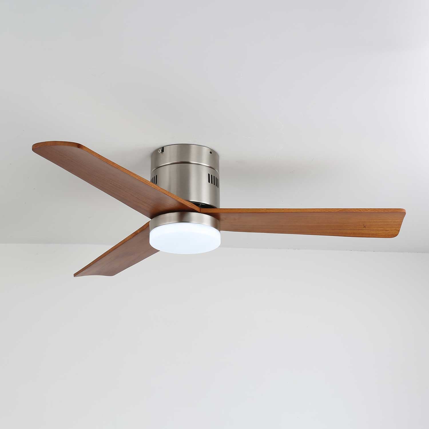 Plafondventilator met Verlichting Moderne Minimalistische Houtlook | Sansoti