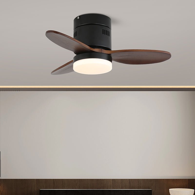Plafondventilator met Verlichting Moderne Minimalistische Houtlook | Sansoti