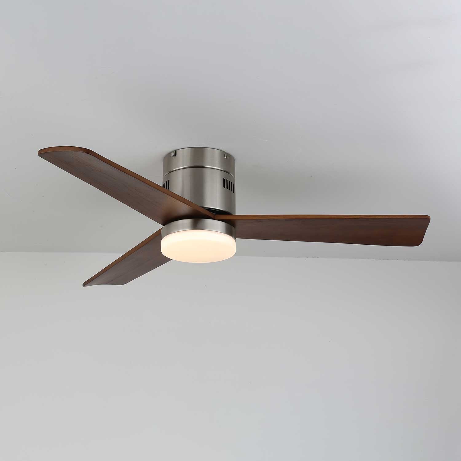 Plafondventilator met Verlichting Moderne Minimalistische Houtlook | Sansoti