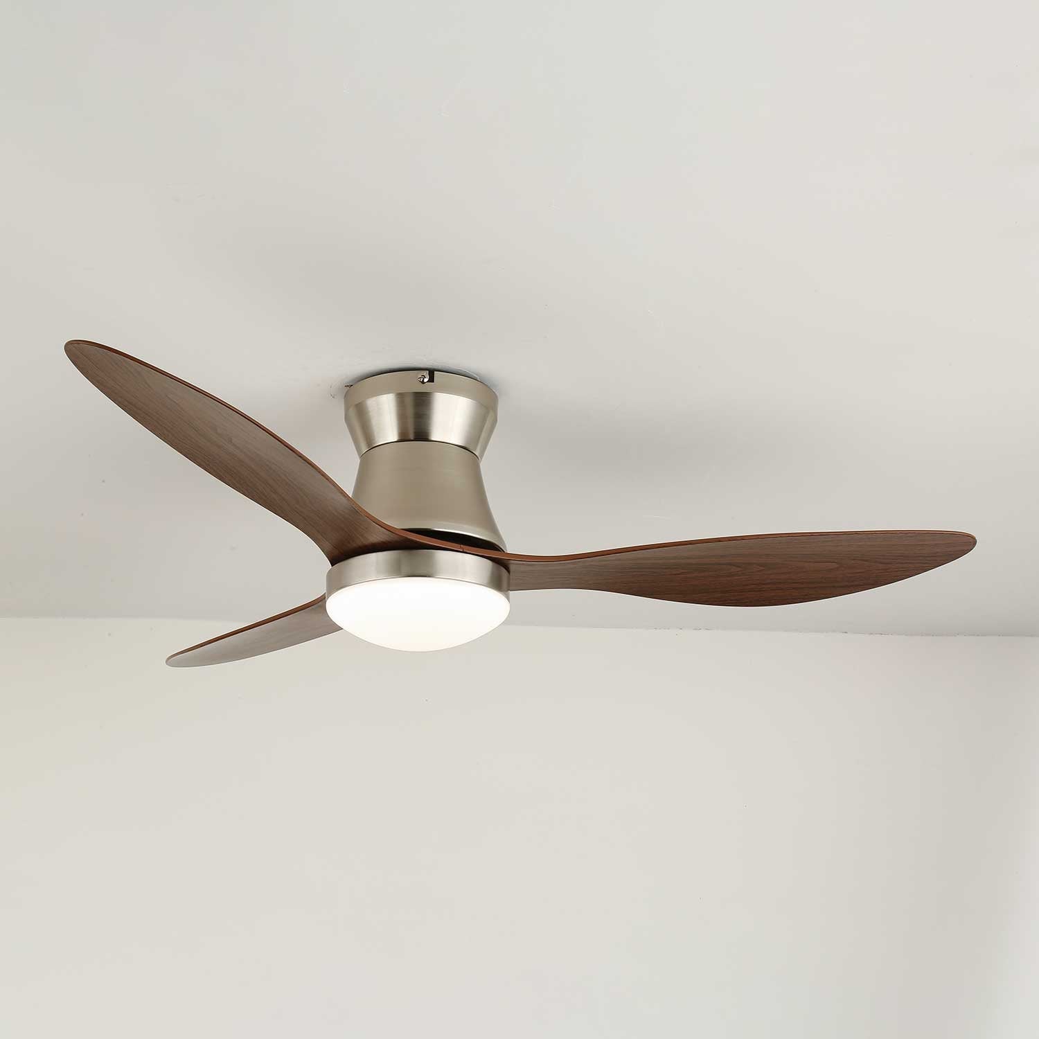 Modern Ceiling Fan Zerath with Lighting in Wood and Metal – Ø106cm – 6 Speeds – Remote Control – Quiet Motor Fan Lamp Bedroom Living Room Dining Room Fans Ceiling | Sansoti