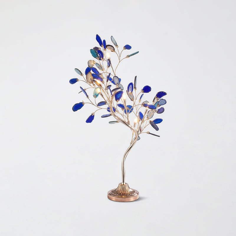 Agaat Kroonluchter – Natuursteen Hanglamp met Rozégouden Frame voor Hoge Ruimtes – Ø 65 cm & Ø 85 cm | Sansoti