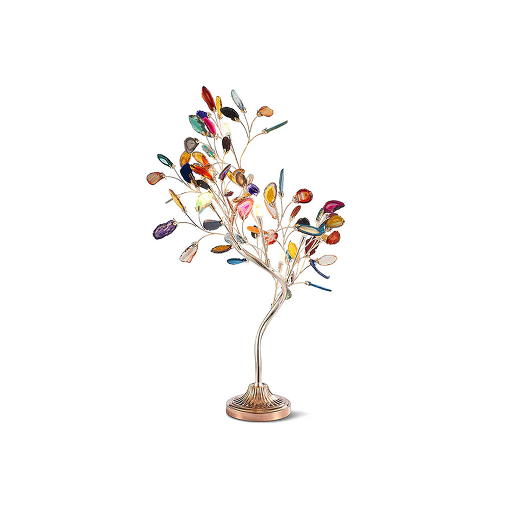 Agaat Kroonluchter – Natuursteen Hanglamp met Rozégouden Frame voor Hoge Ruimtes – Ø 65 cm & Ø 85 cm | Sansoti