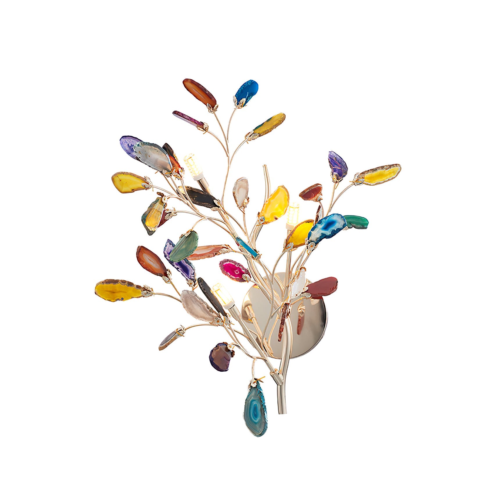 Agaat Wandlamp Natuursteen Goud Messing Wandverlichting Modern Design voor Woonkamer Slaapkamer | Sansoti