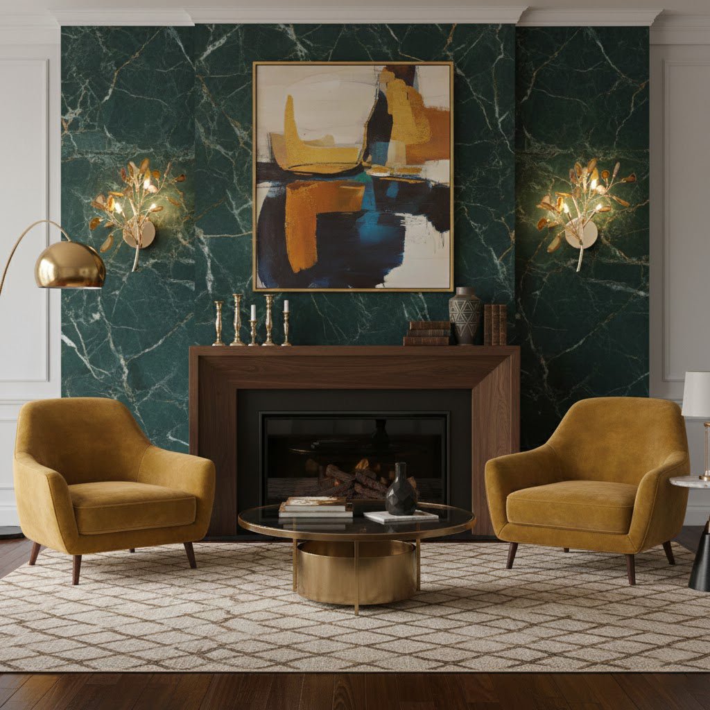 Agaat Wandlamp Natuursteen Goud Messing Wandverlichting Modern Design voor Woonkamer Slaapkamer | Sansoti