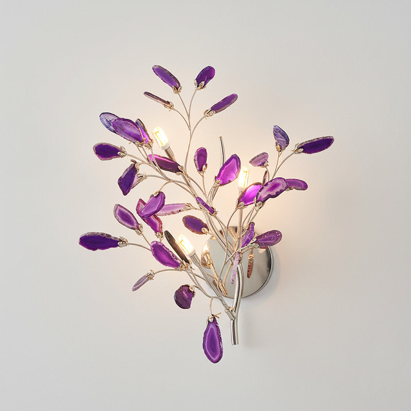 Agaat Wandlamp Natuursteen Goud Messing Wandverlichting Modern Design voor Woonkamer Slaapkamer | Sansoti