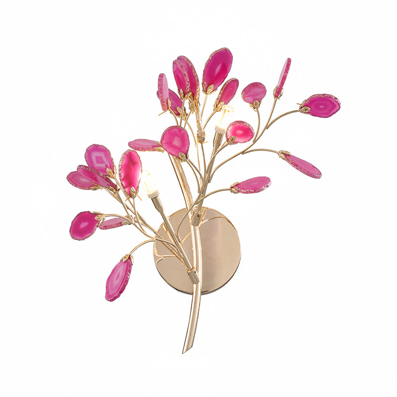 Agaat Wandlamp Natuursteen Goud Messing Wandverlichting Modern Design voor Woonkamer Slaapkamer | Sansoti