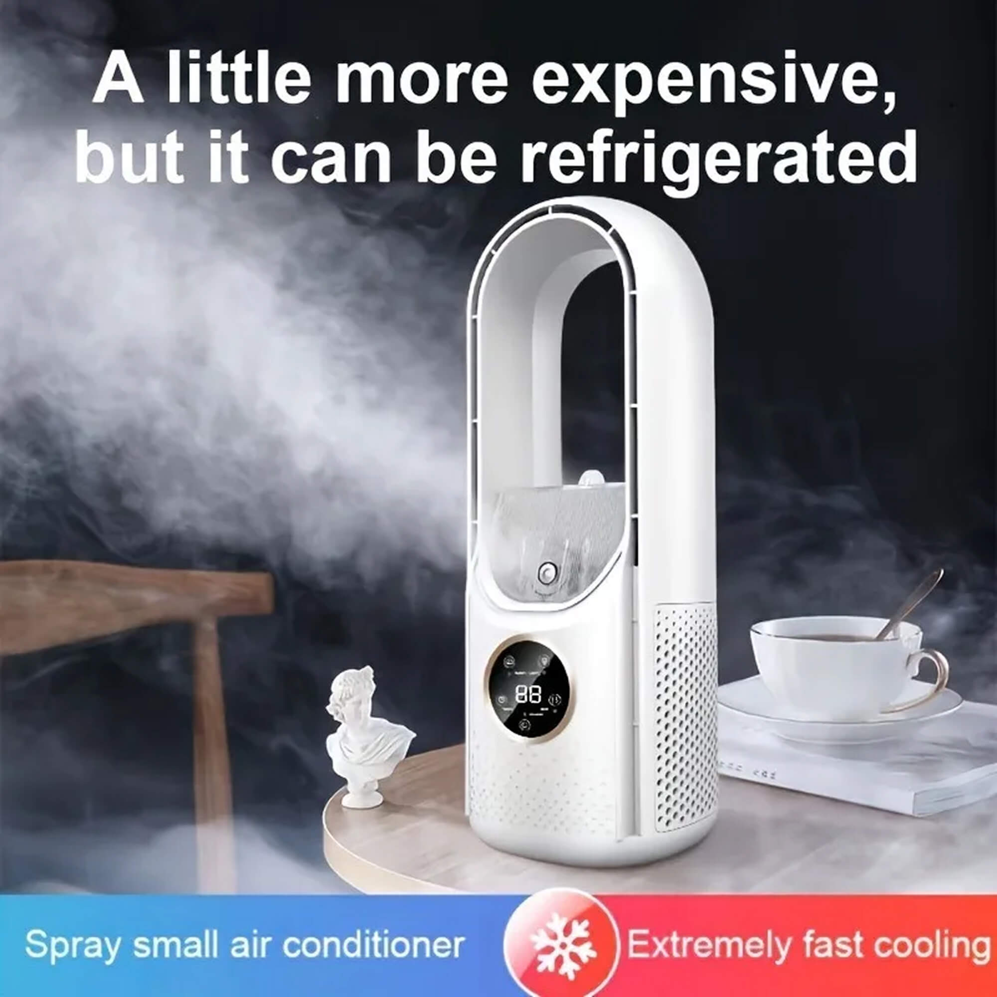 Wireless Compact Air Cooler with Quiet Fan – Convenient USB Device for Home and Office – 100ml Water Tank | Sansoti