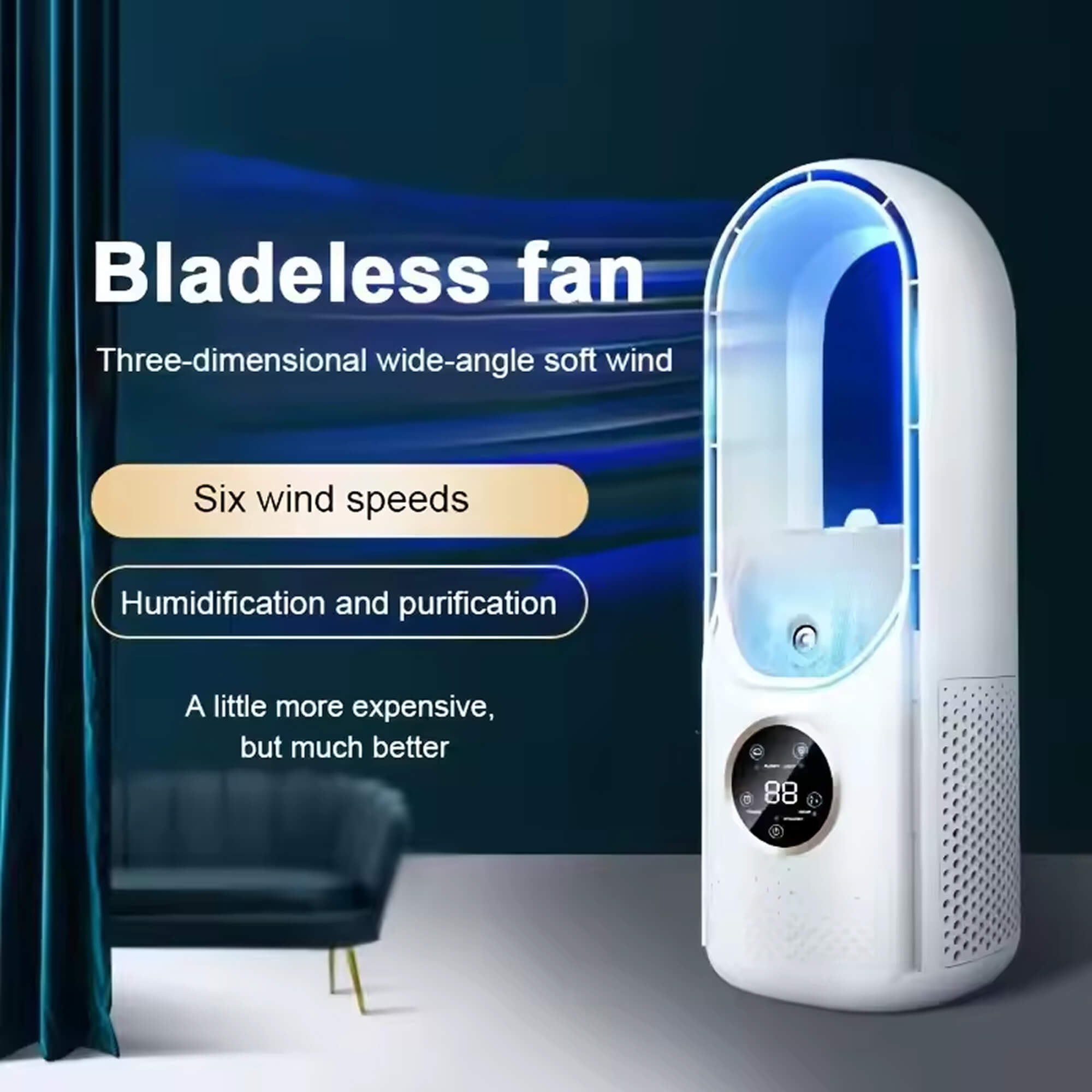 Wireless Compact Air Cooler with Quiet Fan – Convenient USB Device for Home and Office – 100ml Water Tank | Sansoti