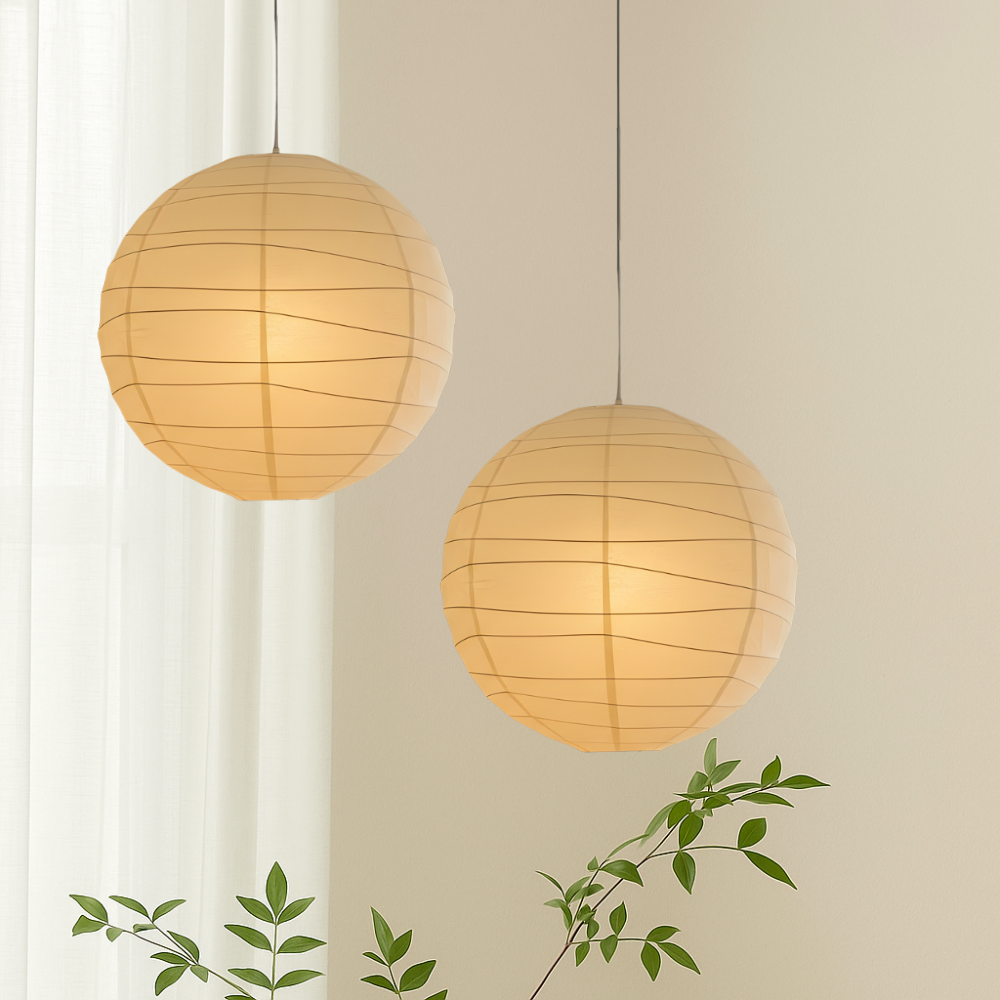 Akari hanglamp rijstpapier Ø30 Ø45 Ø55 wit woonkamer slaapkamer Japans design sfeerverlichting | Sansoti