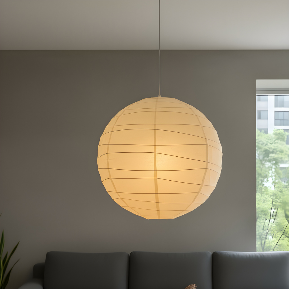 Akari hanglamp rijstpapier Ø30 Ø45 Ø55 wit woonkamer slaapkamer Japans design sfeerverlichting | Sansoti
