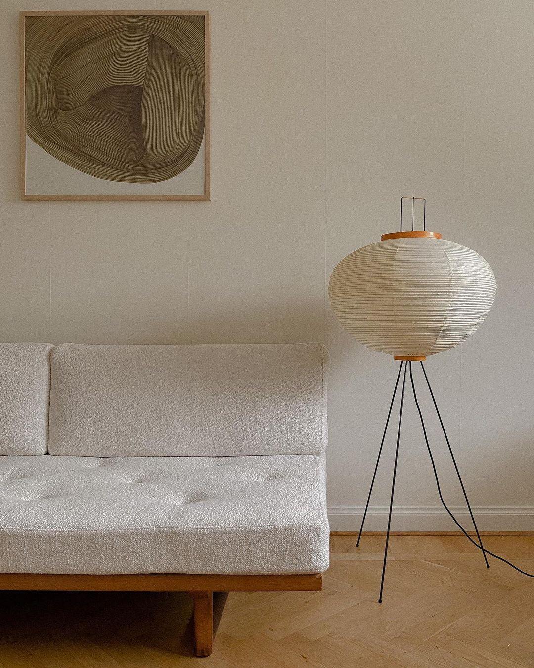 Akari Stehleuchte Maulbeerpapier Metall Japanischer Stil Wohnzimmer | Restfield