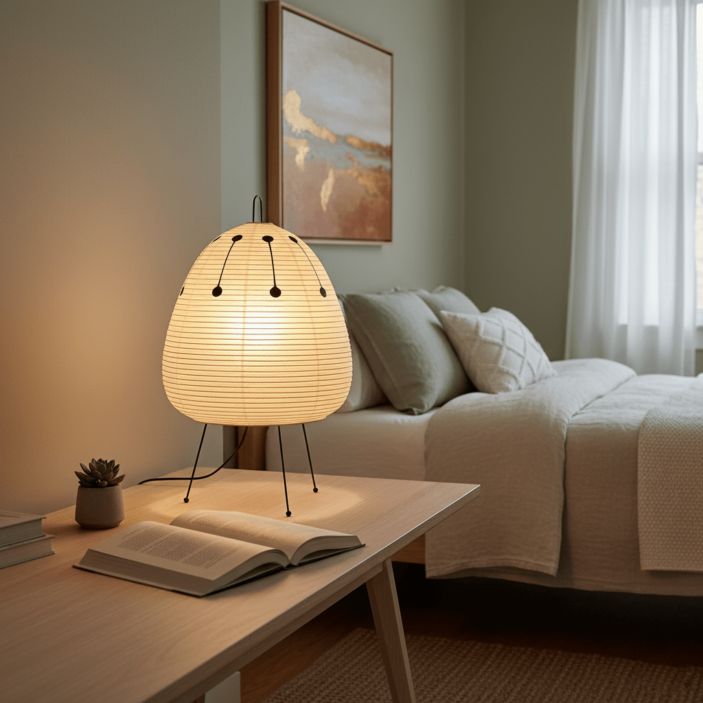 Japanse Lantaarn Tafellamp met Handgemaakt Moerbeipapier Scherm – 8 Maten – E26 Fitting – Plug & Play met 150 cm Snoer – Inspiratie 1951 Akari Lantaarns | Sansoti