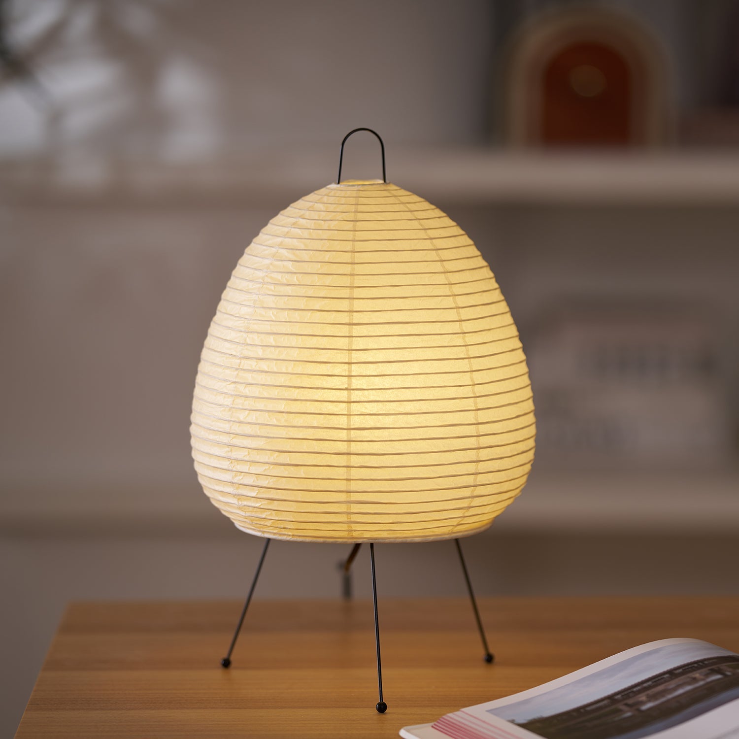 Japanse Lantaarn Tafellamp met Handgemaakt Moerbeipapier Scherm – 8 Maten – E26 Fitting – Plug & Play met 150 cm Snoer – Inspiratie 1951 Akari Lantaarns | Sansoti