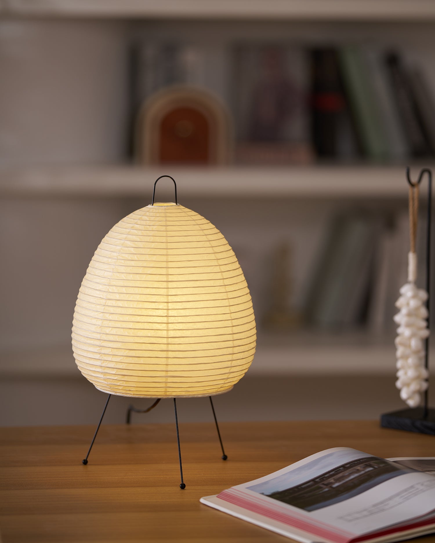 Japanse Lantaarn Tafellamp met Handgemaakt Moerbeipapier Scherm – 8 Maten – E26 Fitting – Plug & Play met 150 cm Snoer – Inspiratie 1951 Akari Lantaarns | Sansoti
