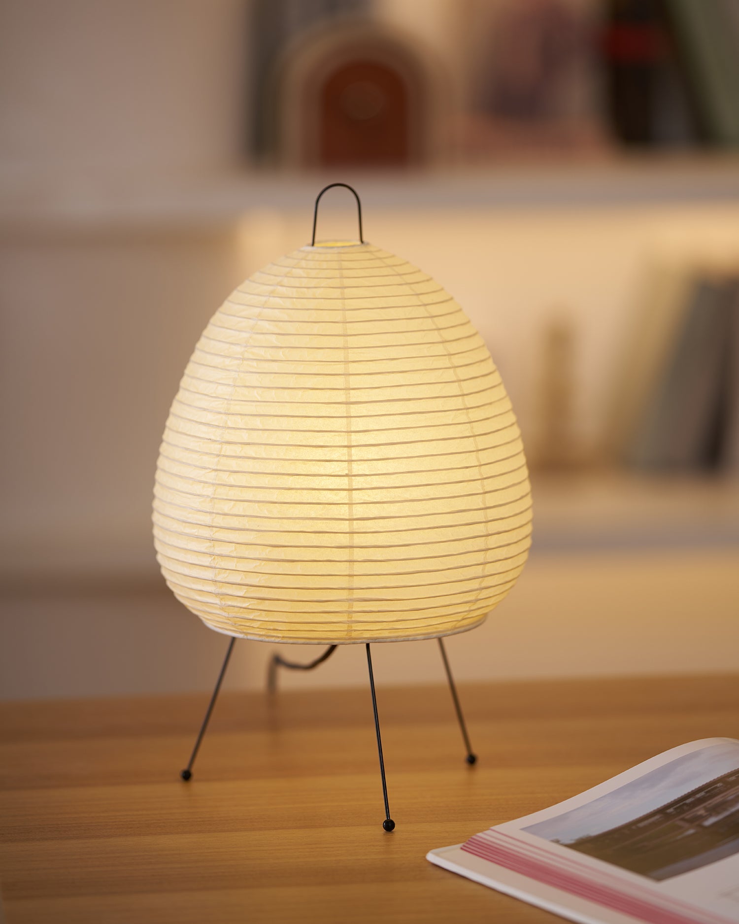 Japanse Lantaarn Tafellamp met Handgemaakt Moerbeipapier Scherm – 8 Maten – E26 Fitting – Plug & Play met 150 cm Snoer – Inspiratie 1951 Akari Lantaarns | Sansoti
