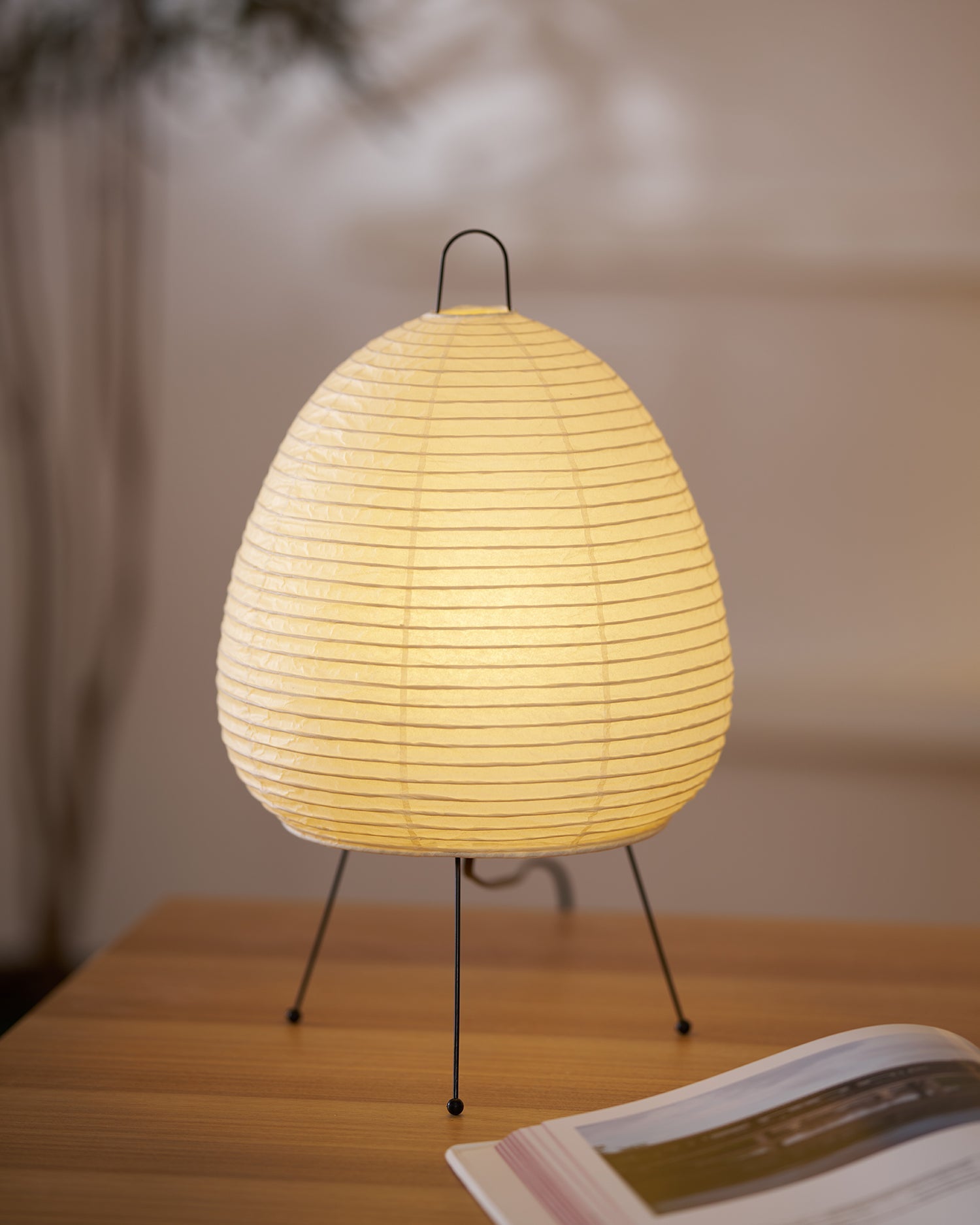 Japanse Lantaarn Tafellamp met Handgemaakt Moerbeipapier Scherm – 8 Maten – E26 Fitting – Plug & Play met 150 cm Snoer – Inspiratie 1951 Akari Lantaarns | Sansoti