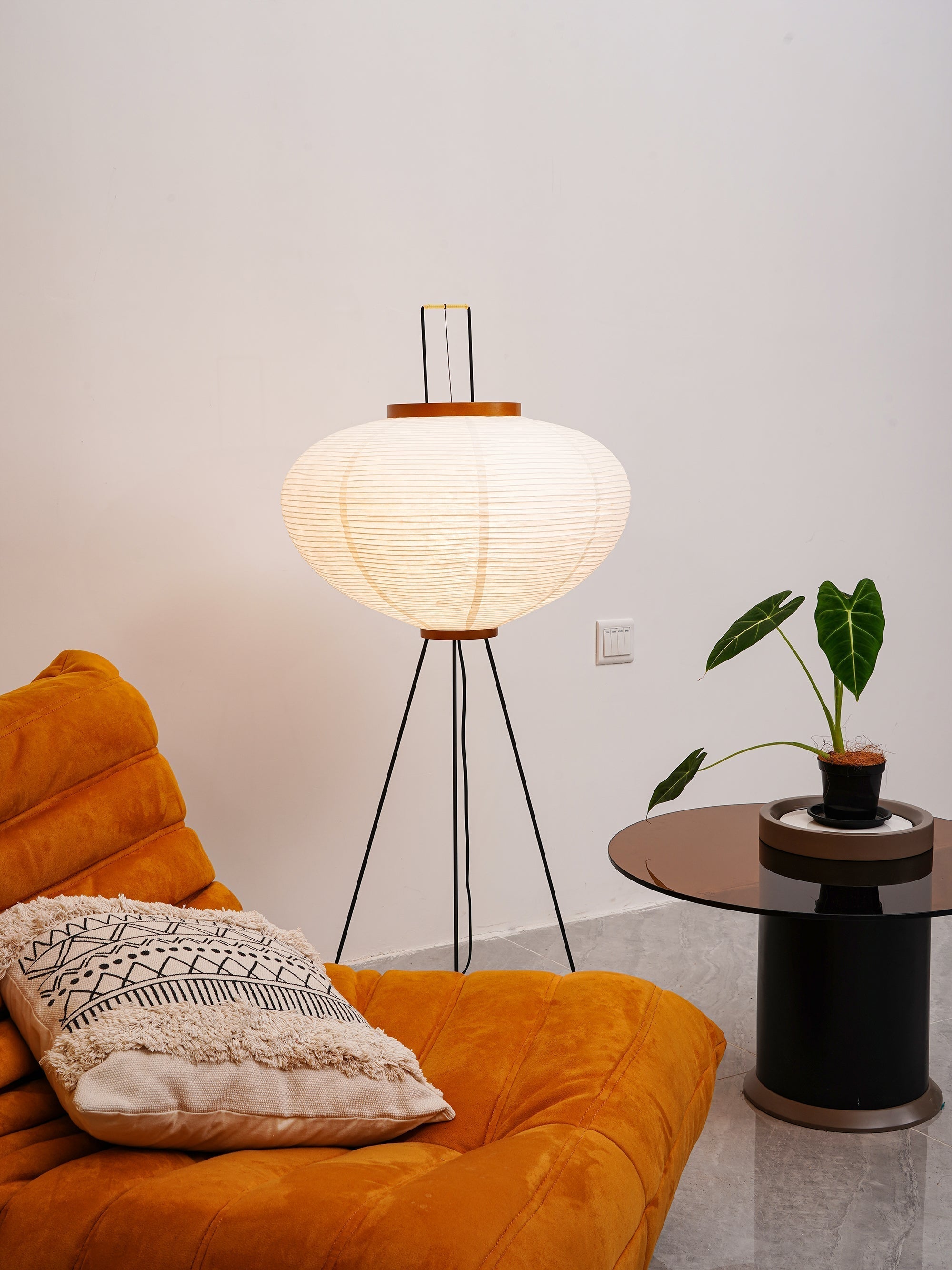 Akari Stehleuchte Maulbeerpapier Metall Japanischer Stil Wohnzimmer | Restfield