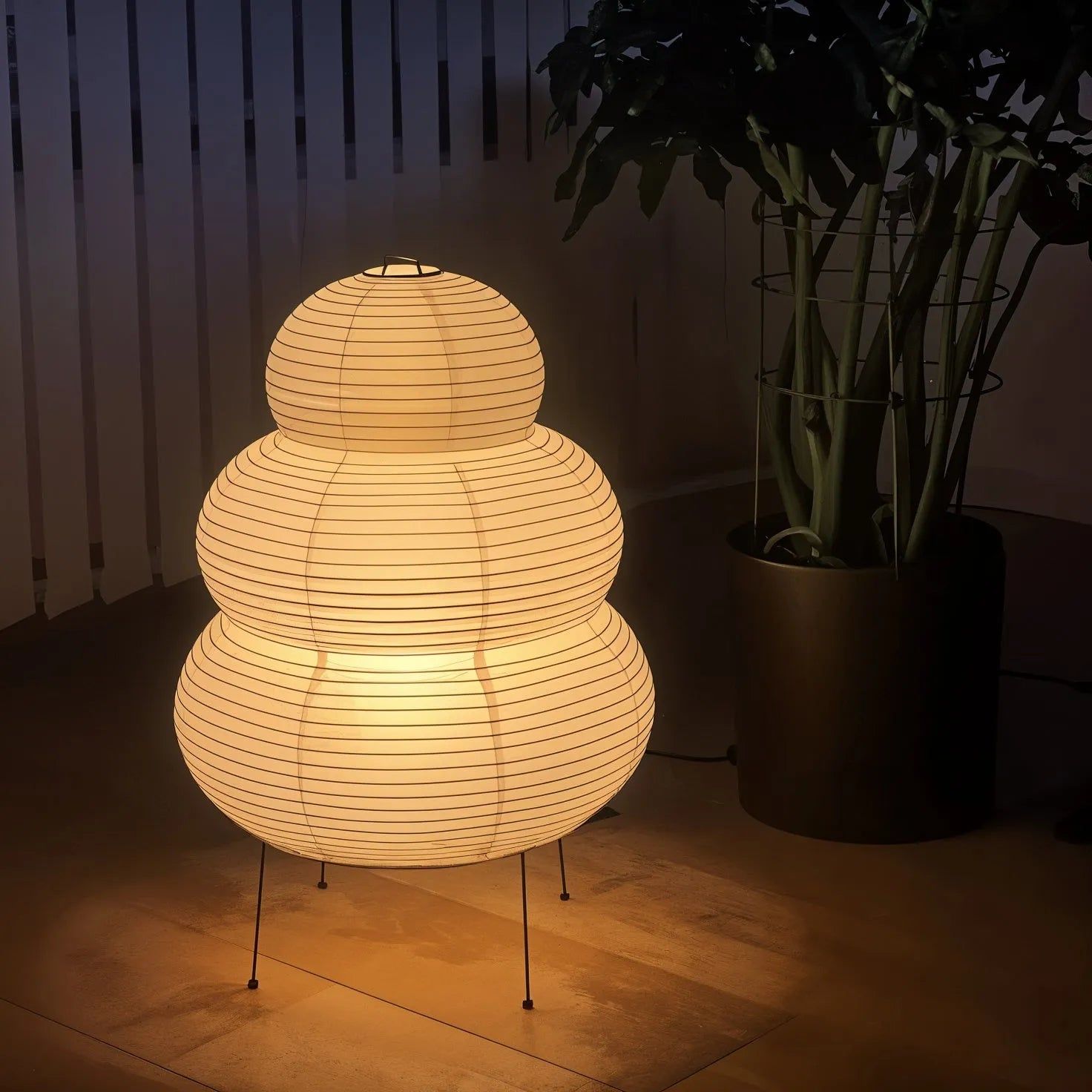 Japanse Lantaarn Tafellamp met Handgemaakt Moerbeipapier Scherm – 8 Maten – E26 Fitting – Plug & Play met 150 cm Snoer – Inspiratie 1951 Akari Lantaarns | Sansoti