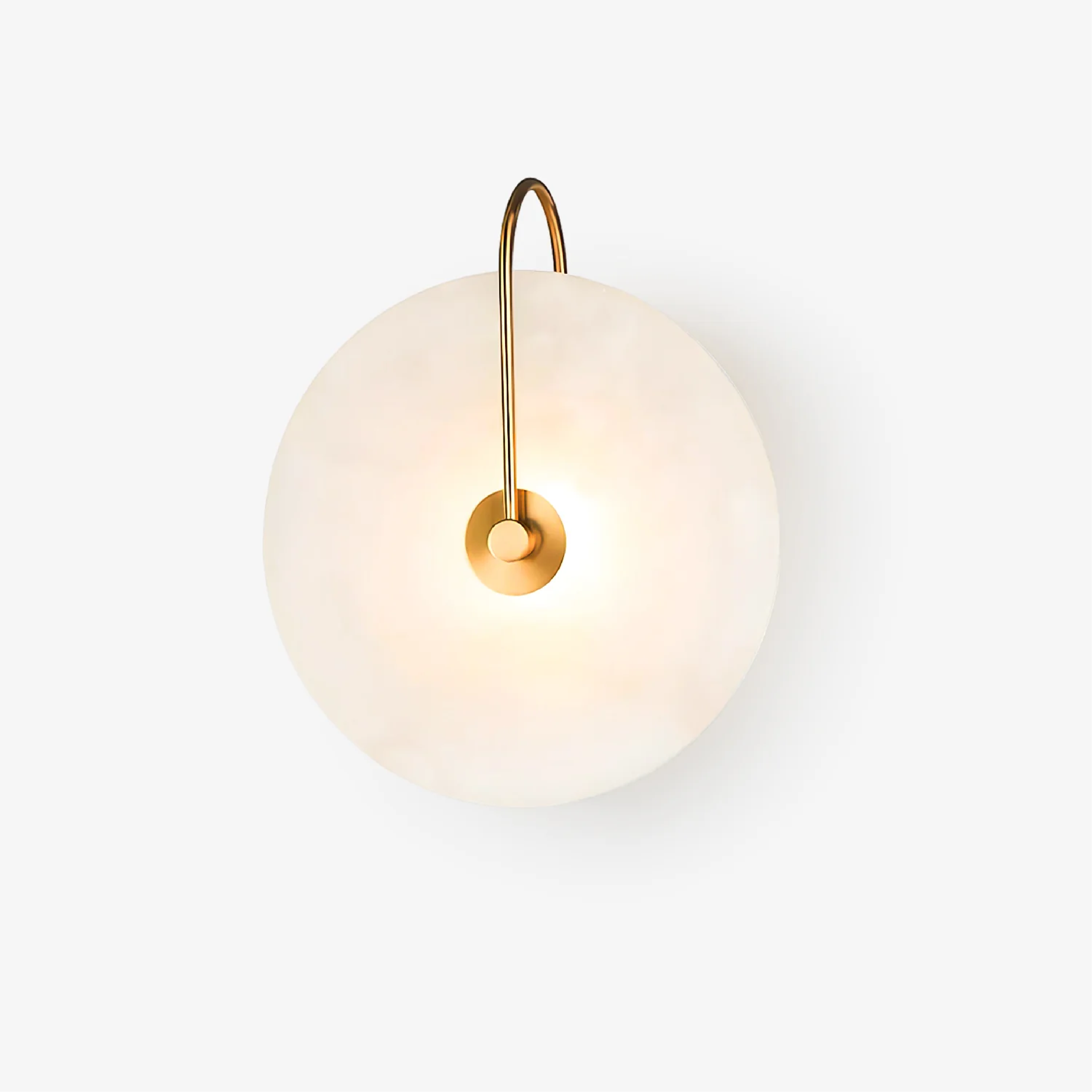 Alab Marmor LED Wandleuchte Alabaster Rund Gold Wandbeleuchtung Schlafzimmer Flur Modernes Design Stimmungslicht | Restfield