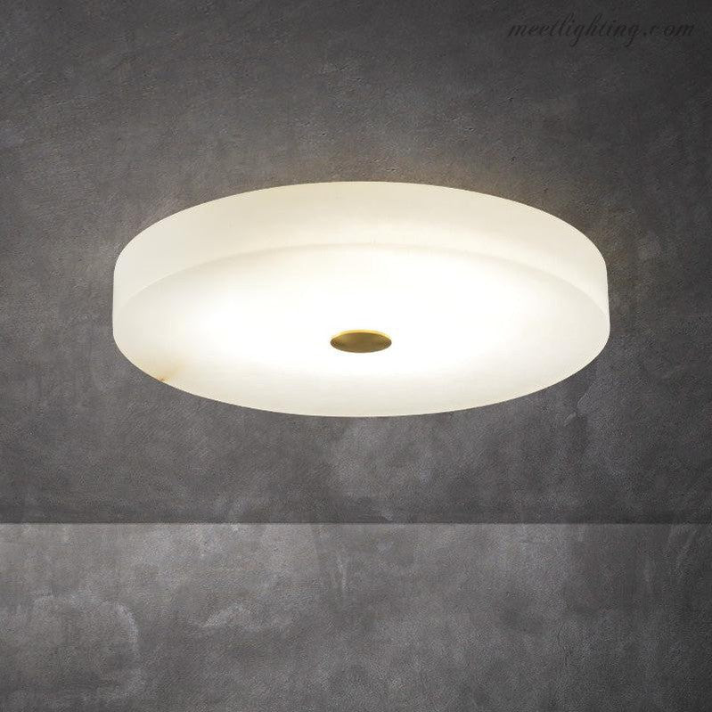 Runde Alabaster-Deckenleuchte LED 30-50cm Warmes Licht Skandinavisches Design Wohnzimmer Schlafzimmer Esszimmer Flur | Sansoti
