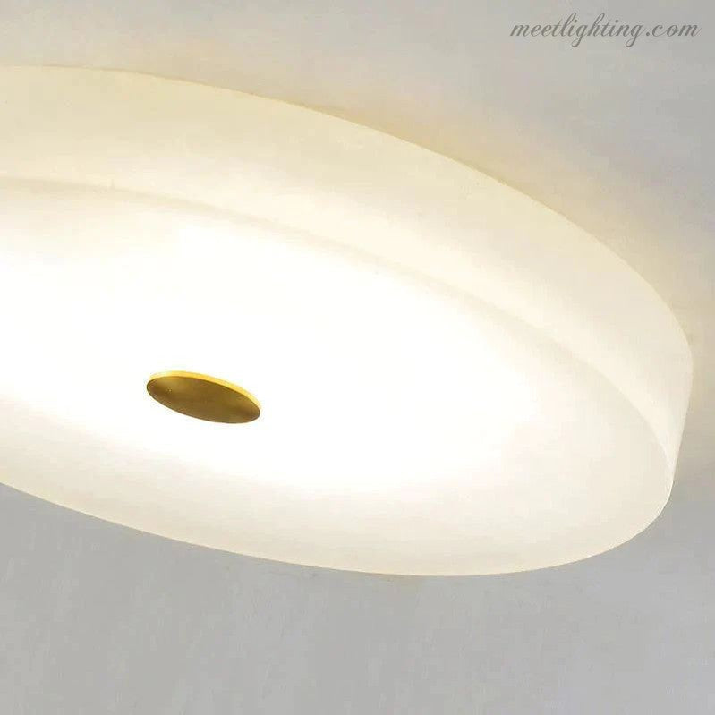Runde Alabaster-Deckenleuchte LED 30-50cm Warmes Licht Skandinavisches Design Wohnzimmer Schlafzimmer Esszimmer Flur | Sansoti