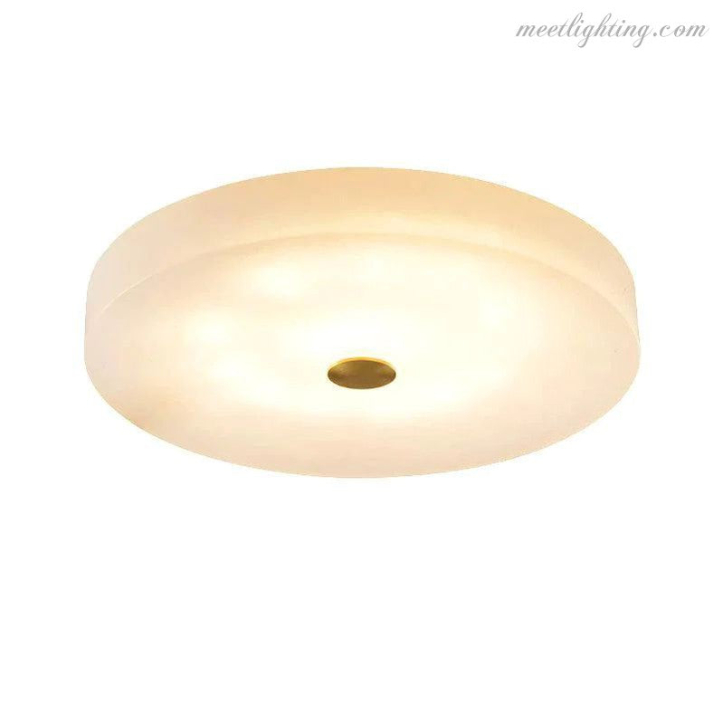 Runde Alabaster-Deckenleuchte LED 30-50cm Warmes Licht Skandinavisches Design Wohnzimmer Schlafzimmer Esszimmer Flur | Sansoti