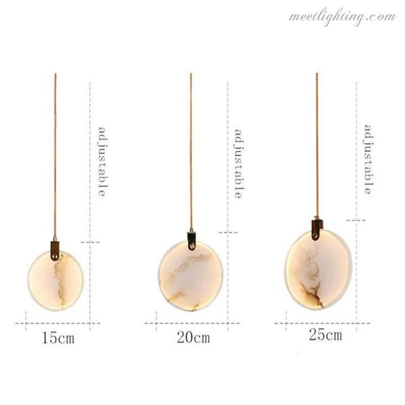 Lustre pour cage d’escalier en albâtre et laiton Haut plafond Puits de lumière Suspension Plusieurs points lumineux Luxe | Sansoti