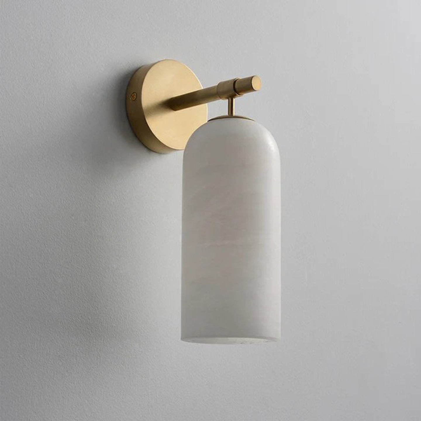 Albast Wandlamp Cilindervorm Minimalistisch Gouden Armatuur Warme Gloed Verlichting | Sansoti