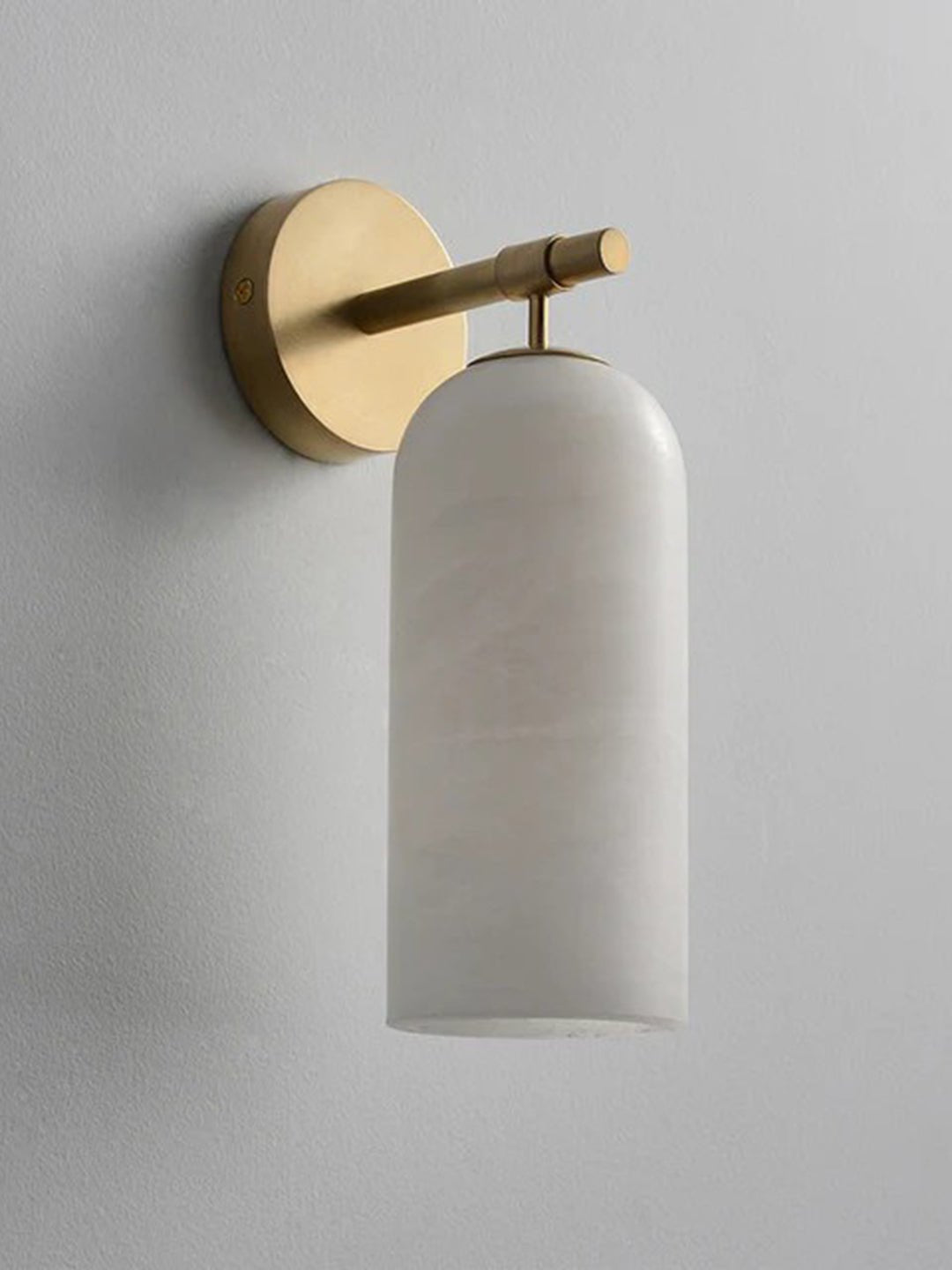 Albast Wandlamp Cilindervorm Minimalistisch Gouden Armatuur Warme Gloed Verlichting | Sansoti