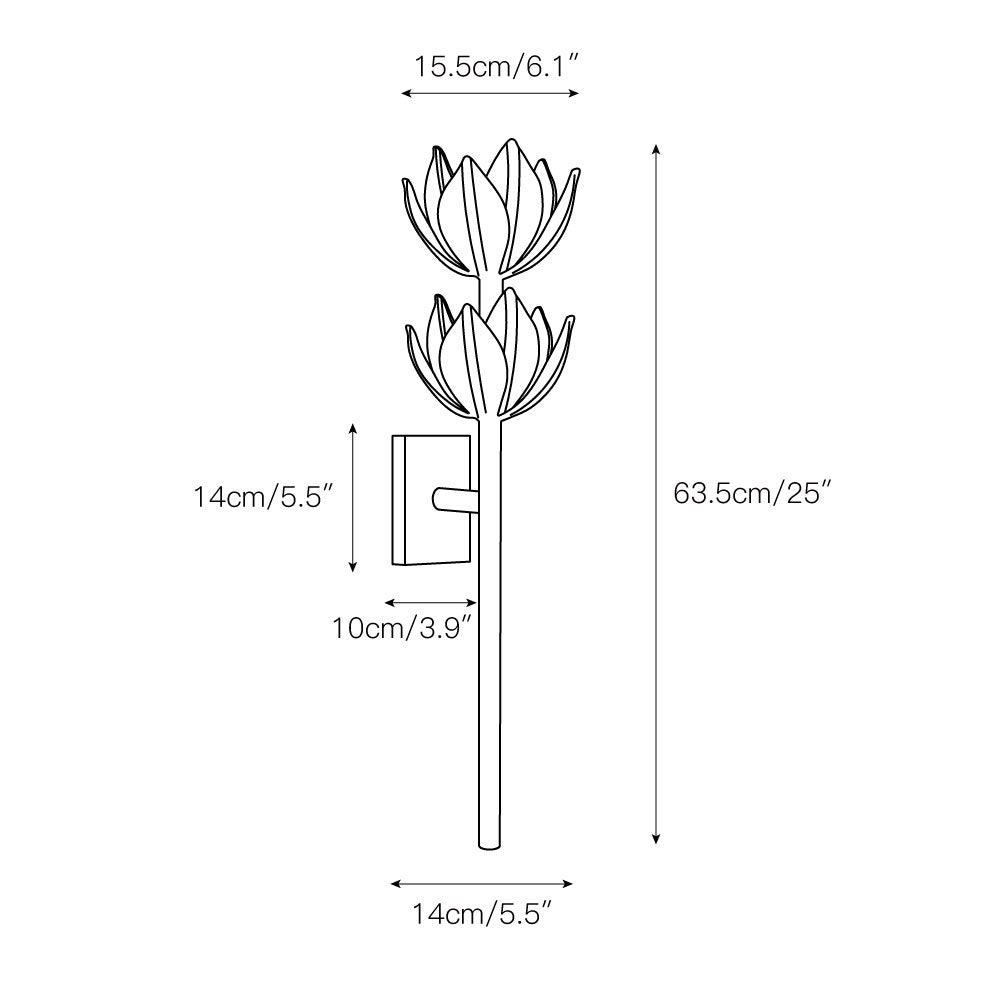 Design Wandlamp met Bloemvorm in Messing en Gips – Artistieke Wandverlichting Geïnspireerd op Giacometti voor Woonkamer en Hal | Sansoti