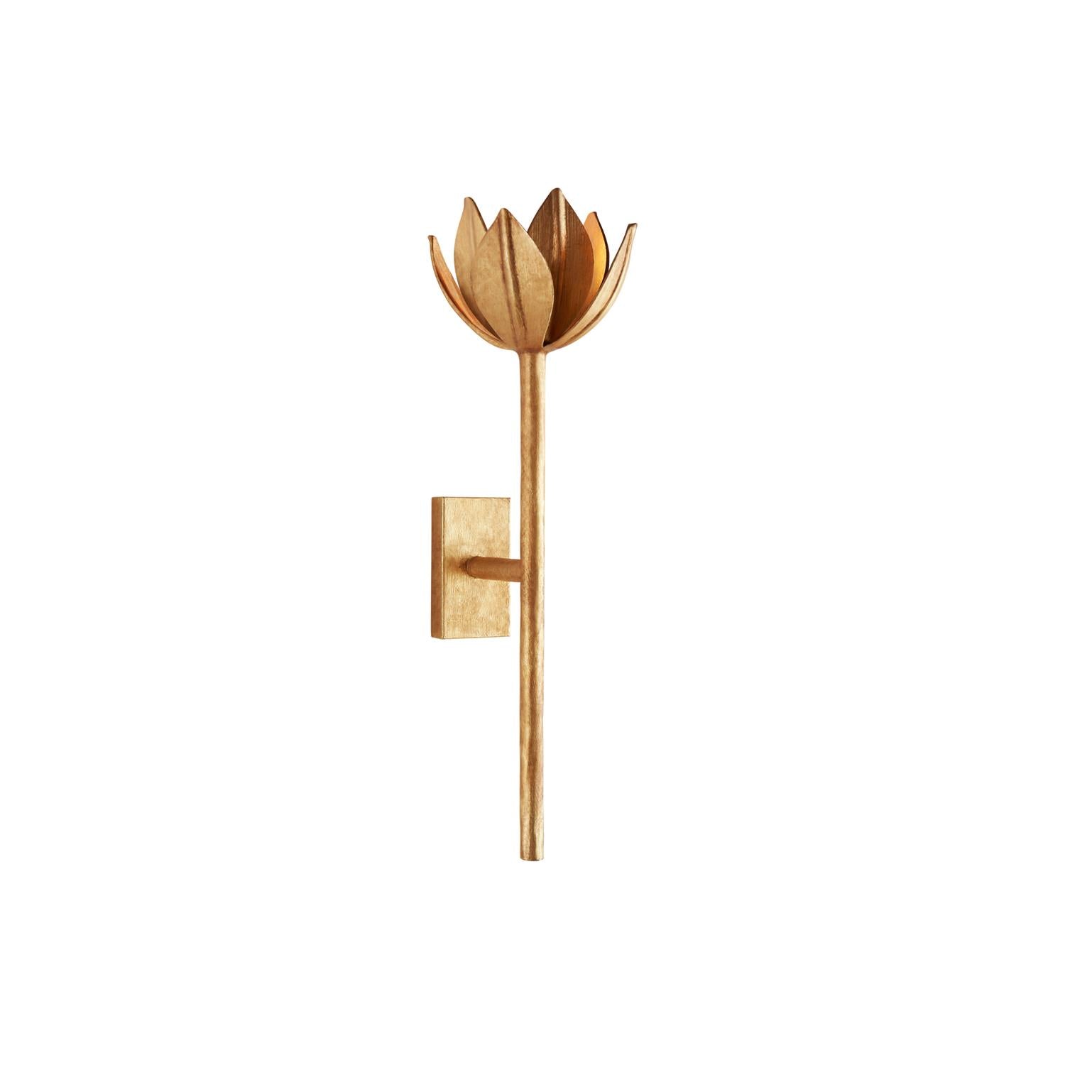 Design Wandlamp met Bloemvorm in Messing en Gips – Artistieke Wandverlichting Geïnspireerd op Giacometti voor Woonkamer en Hal | Sansoti