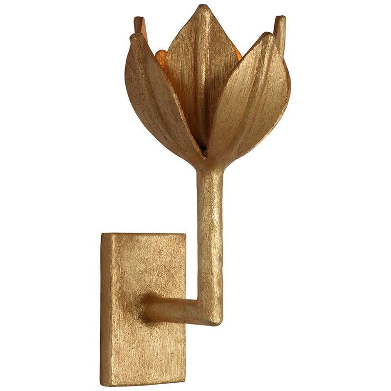 Design Wandlamp met Bloemvorm in Messing en Gips – Artistieke Wandverlichting Geïnspireerd op Giacometti voor Woonkamer en Hal | Sansoti