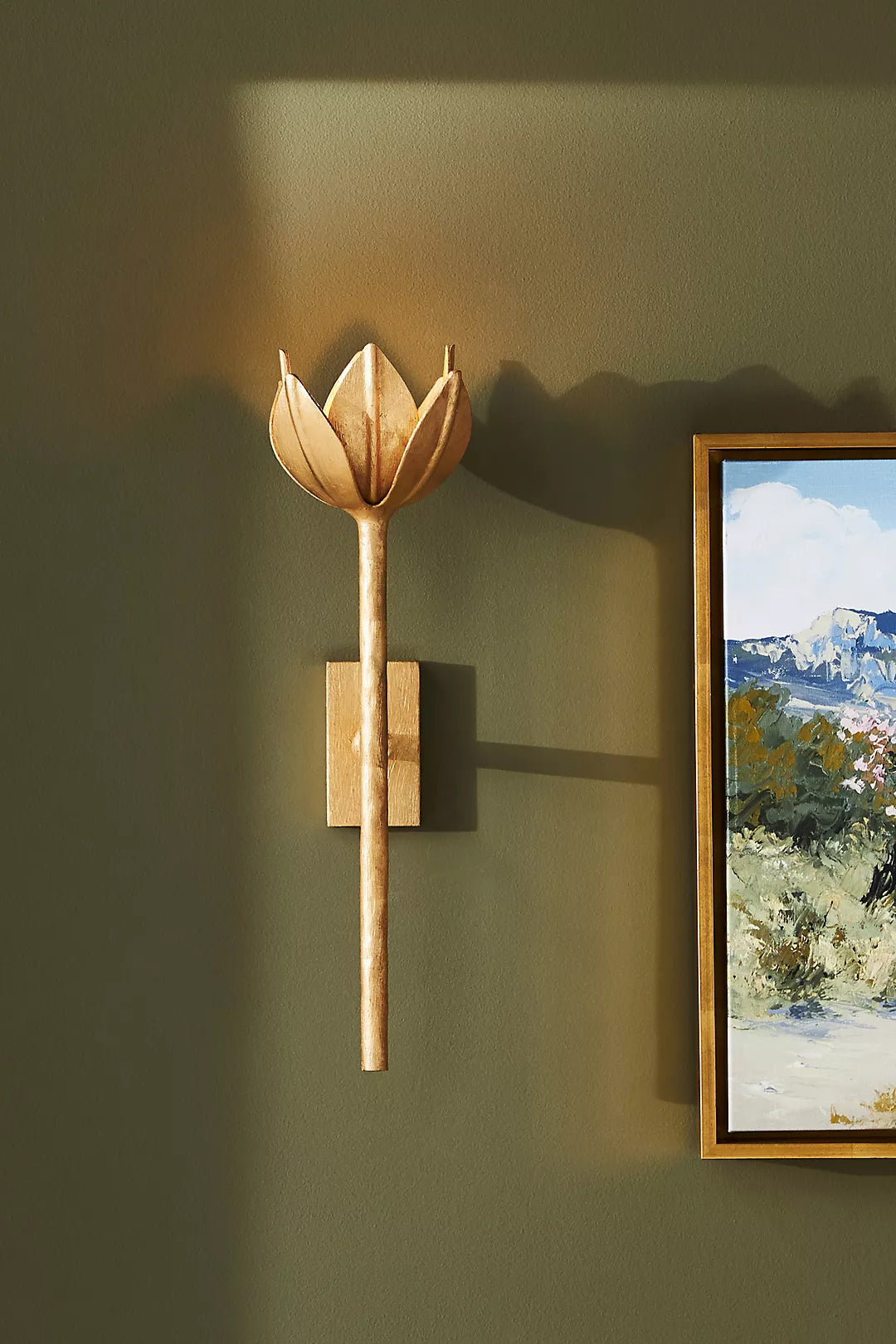 Design Wandlamp met Bloemvorm in Messing en Gips – Artistieke Wandverlichting Geïnspireerd op Giacometti voor Woonkamer en Hal | Sansoti