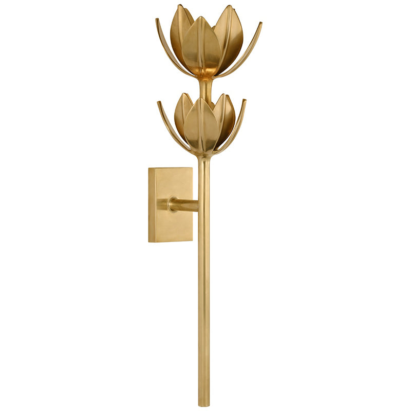 Design Wandlamp met Bloemvorm in Messing en Gips – Artistieke Wandverlichting Geïnspireerd op Giacometti voor Woonkamer en Hal | Sansoti
