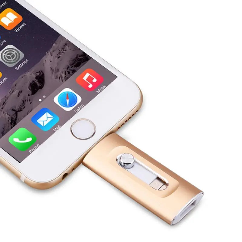 3-in-1 USB Stick Metaal 6.6x2cm Lightning USB-C USB 3.0 iPhone Android Mac PC 256GB 2TB Foto Video Opslag Sleutelhanger | Sansoti