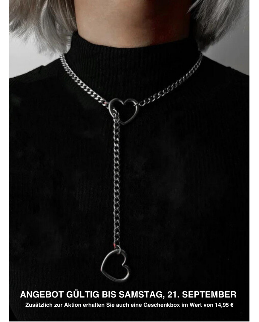 Hartvormige Schakelketting RVS Unisex Handgemaakt Cuban Link 3 Kleuren Lijn Design | Sansoti