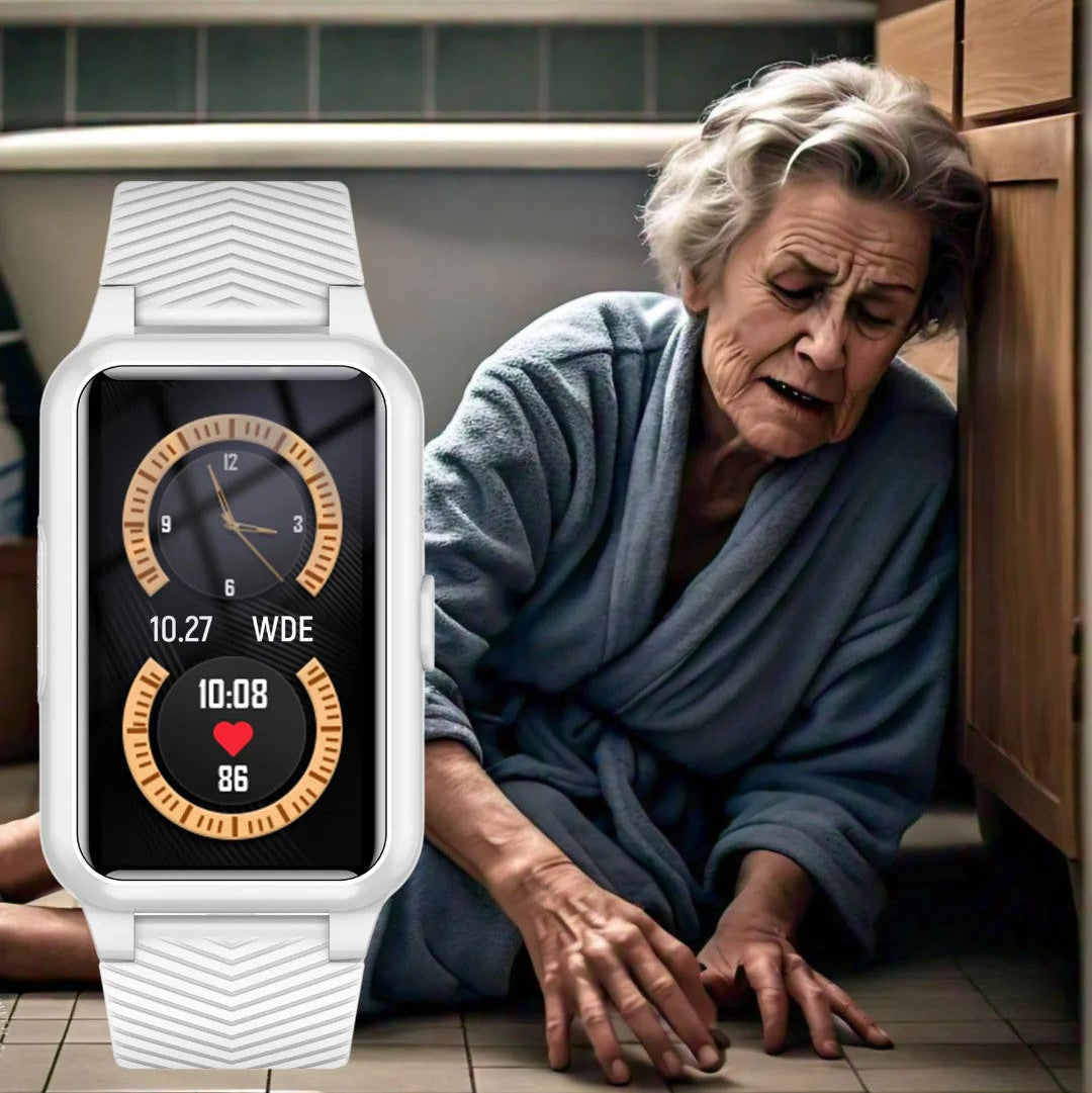 Smartwatch Senioren met Valdetectie SOS GPS 4G IP67 Waterdicht Medicijnherinnering Veiligheidszone Alarmering Hartslagmeting Bewegingstracking Ouderenhorloge Hulp | Sansoti