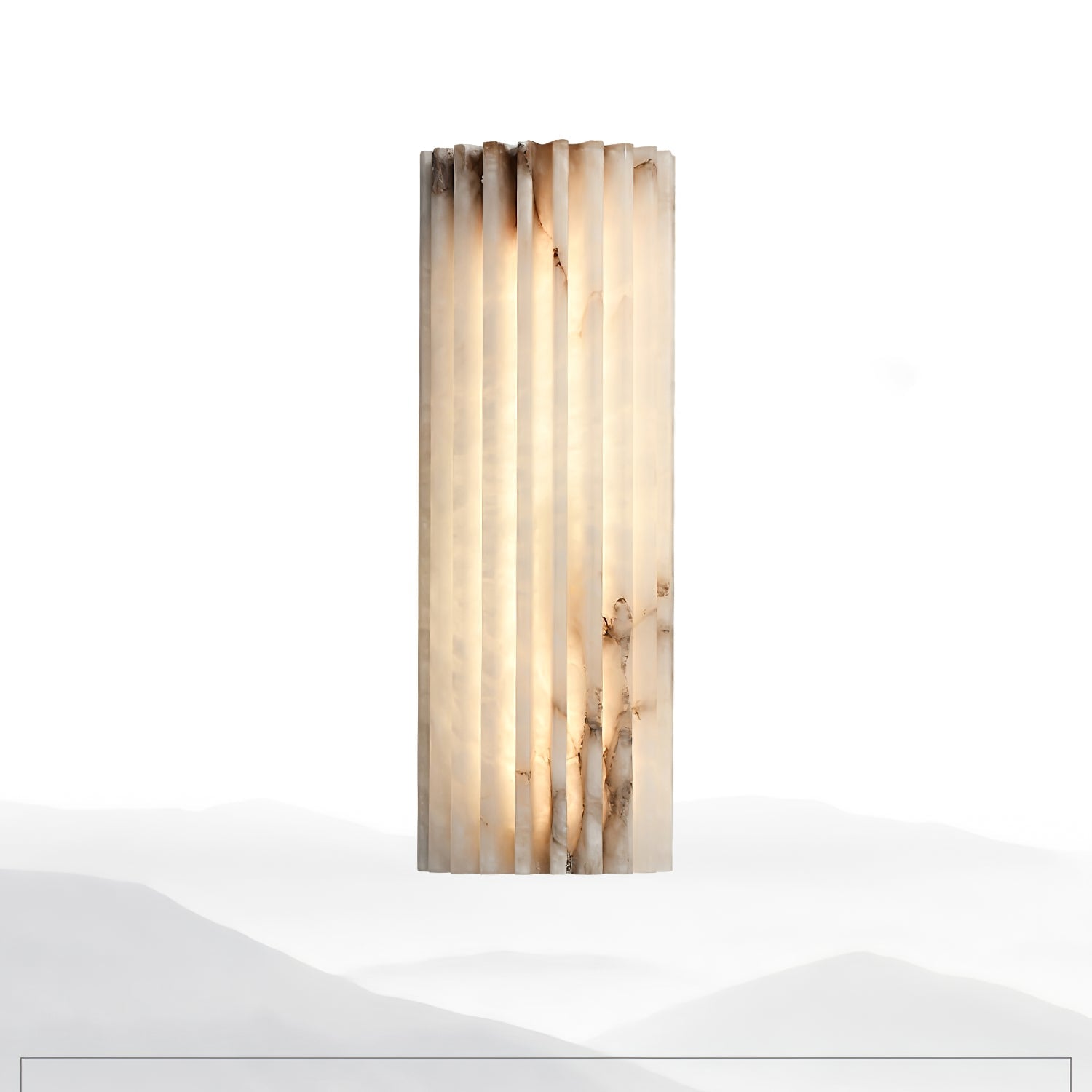 Alabaster Wandlamp Natuursteen – Geribbeld Design – Warm Licht – Scandinavische Stijl | Sansoti