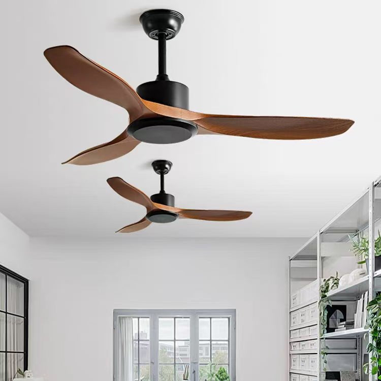 Minimalistische Plafondventilator Hout 106-132cm Met Afstandsbediening 5 Snelheden Omkeerbaar Koper Motor AC 110-240V | Sansoti