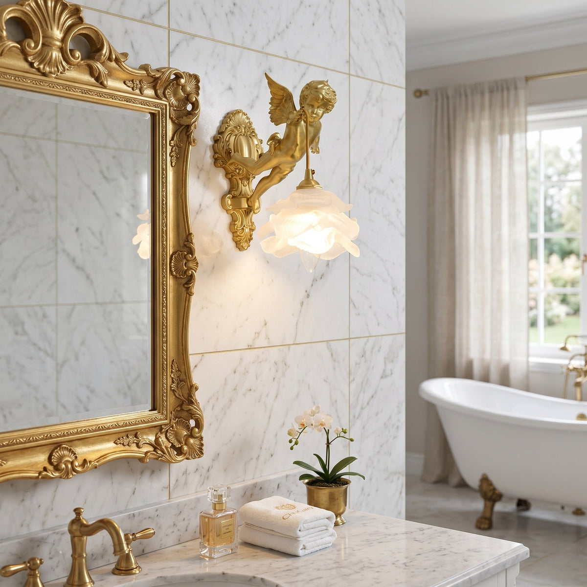 Applique murale en verre en forme d’aile d’ange, laiton, cuivre, rose et blanc, luminaire, éclairage d’ambiance pour salon, couloir et entrée | Sansoti