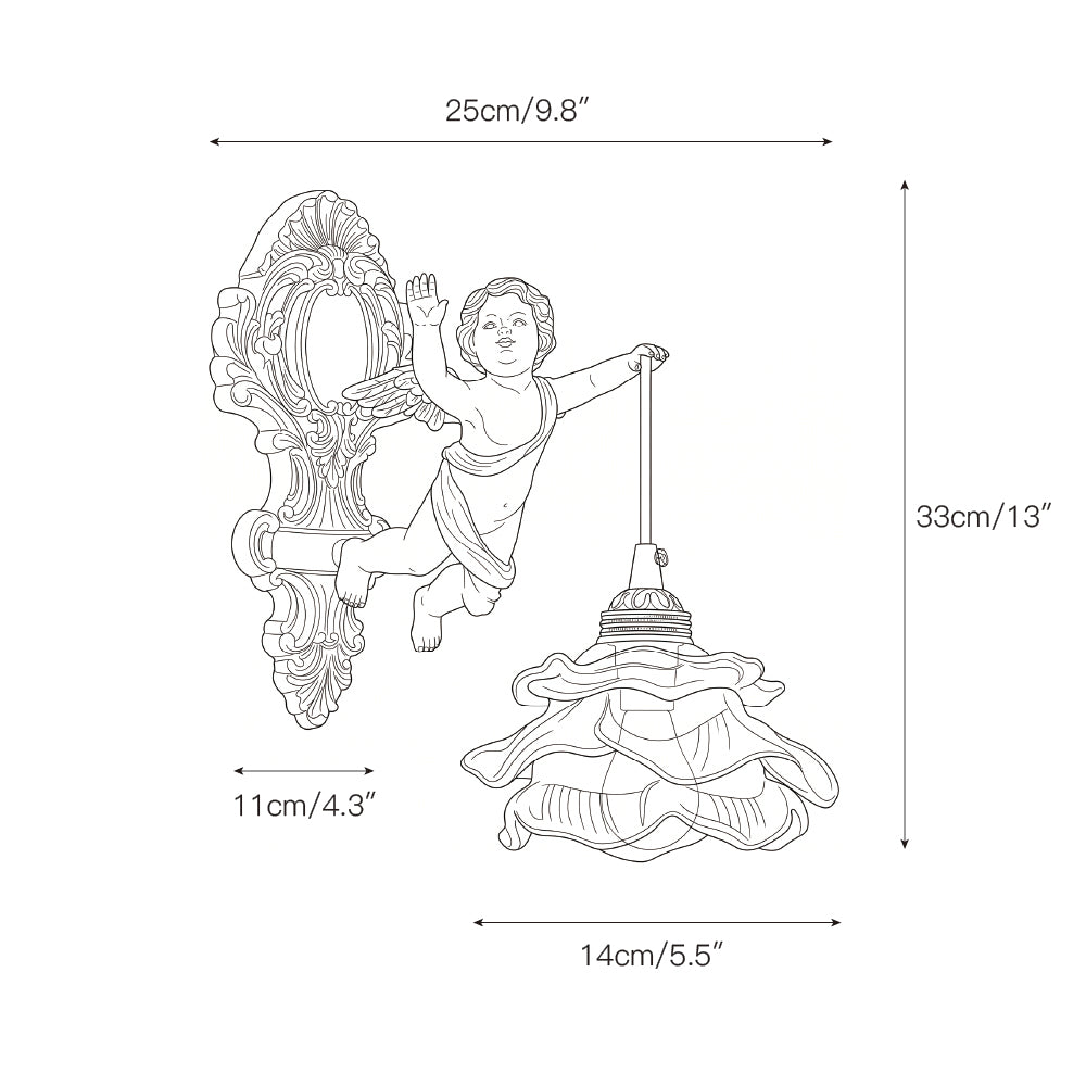 Applique murale en verre en forme d’aile d’ange, laiton, cuivre, rose et blanc, luminaire, éclairage d’ambiance pour salon, couloir et entrée | Sansoti