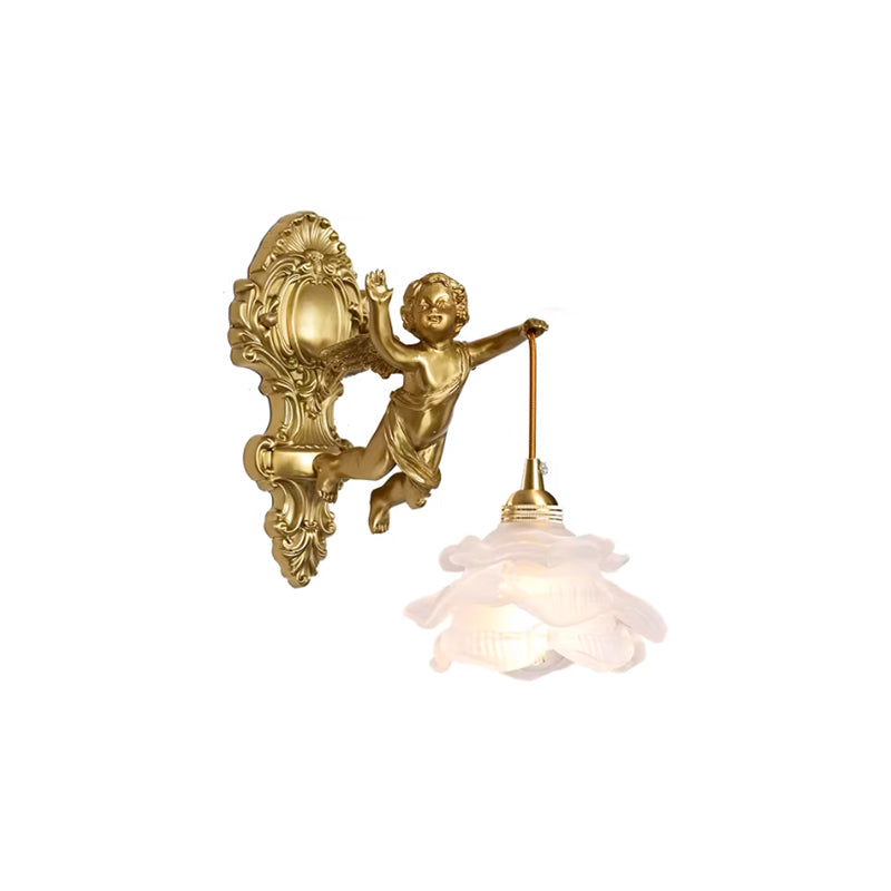 Applique murale en verre en forme d’aile d’ange, laiton, cuivre, rose et blanc, luminaire, éclairage d’ambiance pour salon, couloir et entrée | Sansoti