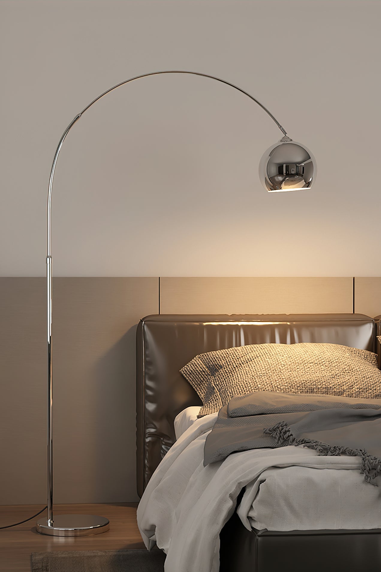 Verstelbare Vloerlamp Metaal Zwart Chroom Wit Telescopische Arm Leeslamp Modern Design | Sansoti