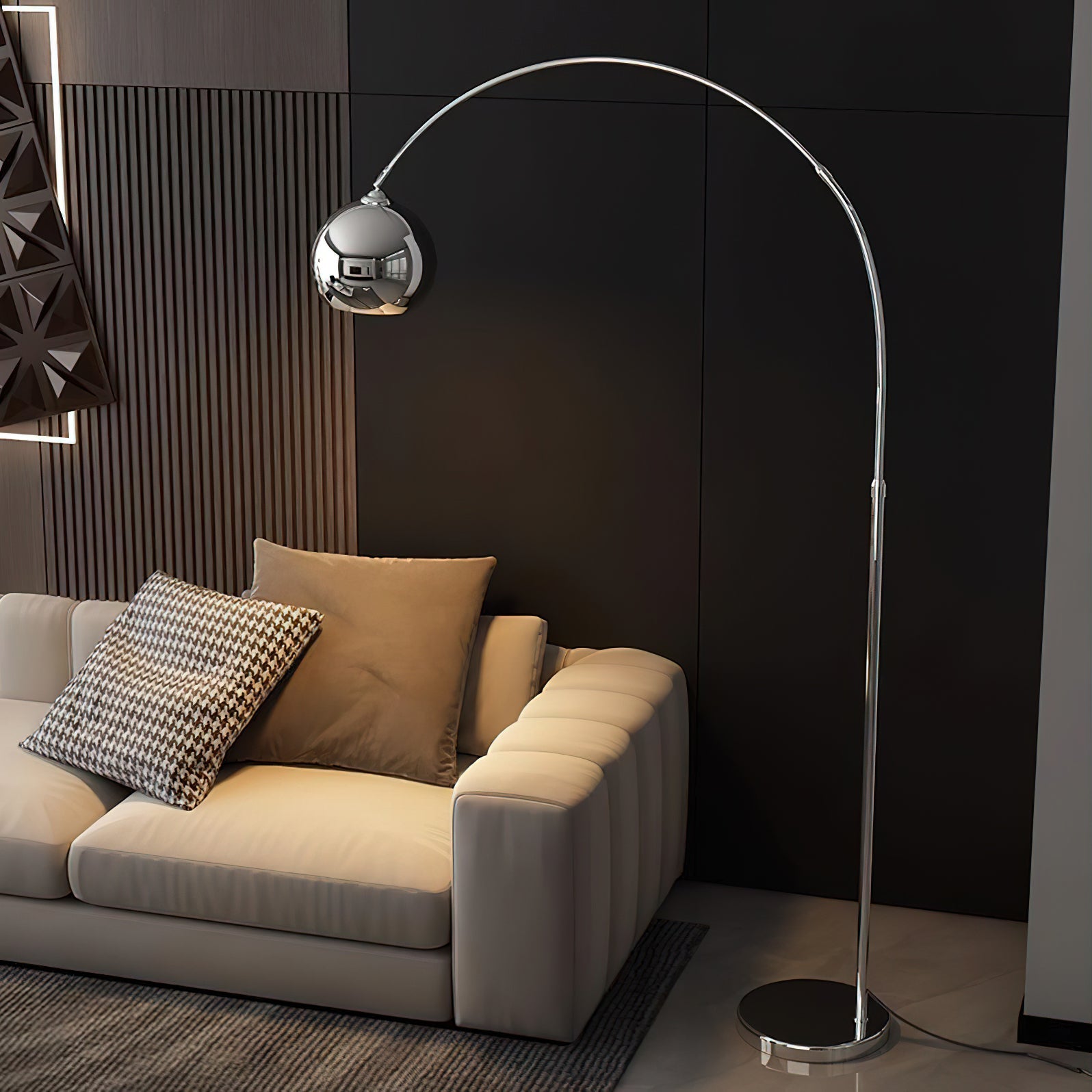 Verstelbare Vloerlamp Metaal Zwart Chroom Wit Telescopische Arm Leeslamp Modern Design | Sansoti