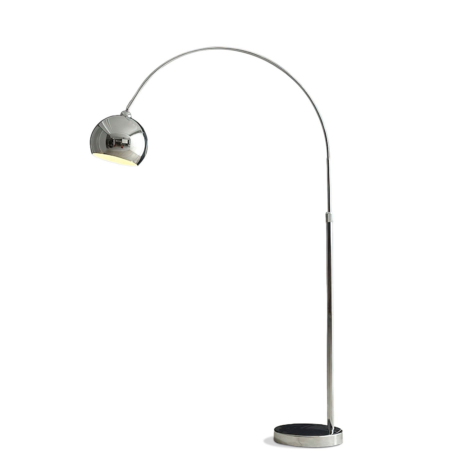 Verstelbare Vloerlamp Metaal Zwart Chroom Wit Telescopische Arm Leeslamp Modern Design | Sansoti