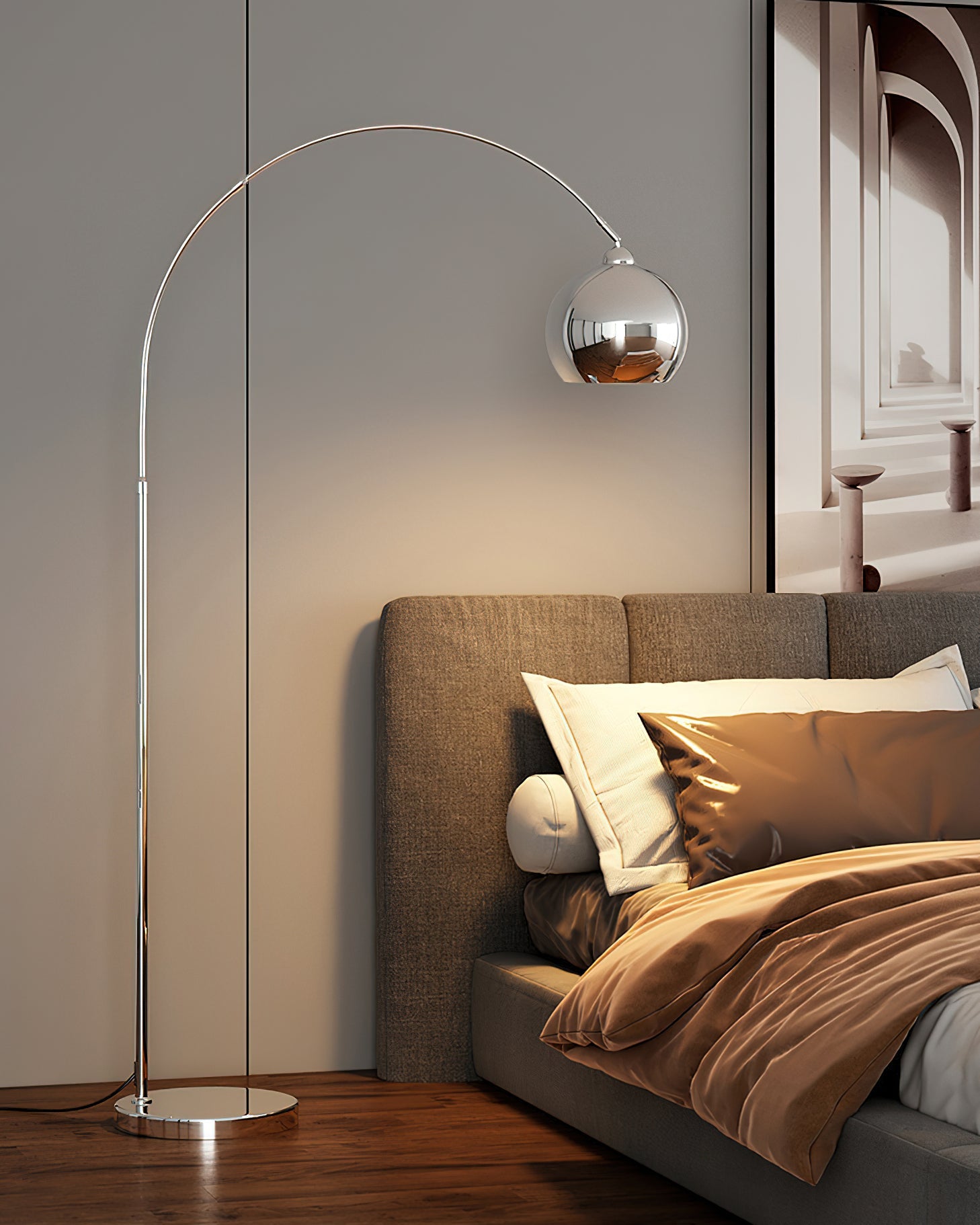 Verstelbare Vloerlamp Metaal Zwart Chroom Wit Telescopische Arm Leeslamp Modern Design | Sansoti