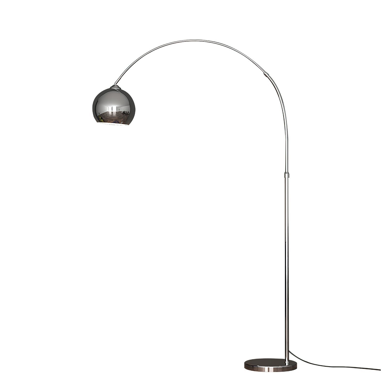 Verstelbare Vloerlamp Metaal Zwart Chroom Wit Telescopische Arm Leeslamp Modern Design | Sansoti